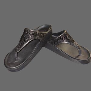 Skechers Arch Fit Black Rhinestone Sandals